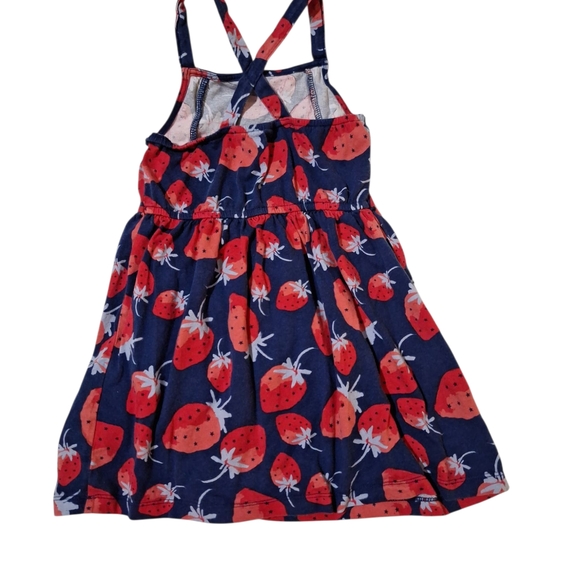 Strawberry Print Kids Dress - Blue and Red - Picture 2 of 6